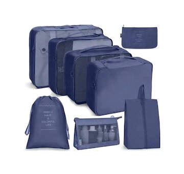 Cestovní organizér, sada 8 ks, modrý