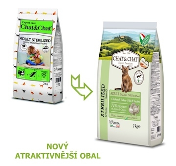 Chat & Chat Expert Adult Sterilized s drůbežím masem 2 kg