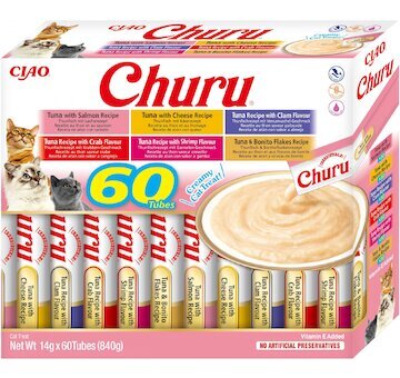 Churu cat masové pyré mix - tuňák 840g (BAL.)