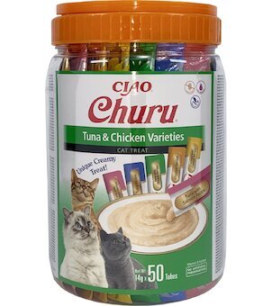 Churu cat masové pyré mix - tuňák, kuře 700g