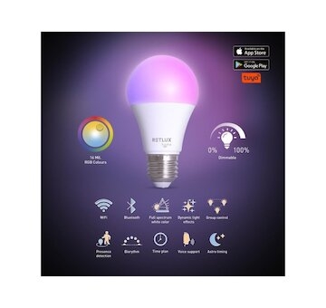Chytrá žárovka LED E27 9W RGB CCT A60 RSH 102 RETLUX