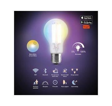 Chytrá žárovka LED E27 filament 7W CCT A60 RSH 103 RETLUX