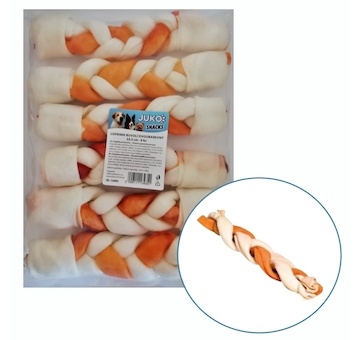 Copánek buvolí dvoubarevný JUKO Snacks 22,5 cm (6 ks)