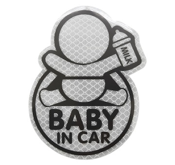 Dekor samolepící BABY IN CAR stříbrný