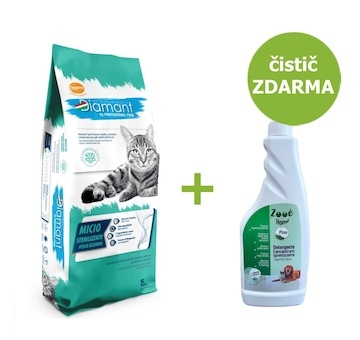 Diamant Cat Micio Sterilised Modrá ryba 15 kg + čistič ZDARMA