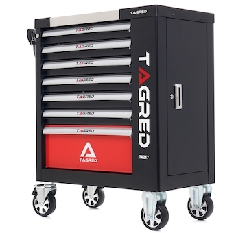 Dílenský vozík s nářadím, 7 zásuvek, 298 ks nářadí TAGRED