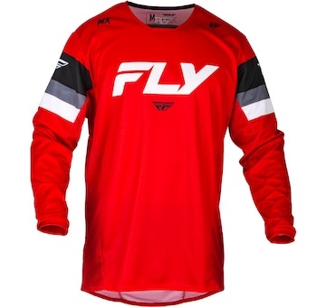 dres KINETIC PRIX, FLY RACING - USA (červená/šedá/bílá, vel. 2XL)