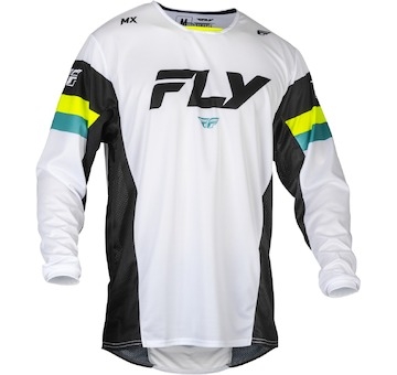 dres LITE, FLY RACING - USA 2024 (bílá/černá/hi-vis, vel. S)