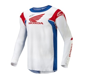 dres RACER ICONIC HONDA kolekce, ALPINESTARS (bílá/modrá/červená/černá, vel. M)
