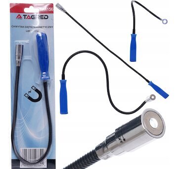 Elastický magnetický chyták s LED svítilnou na vytahování předmětů, 57 cm TAGRED