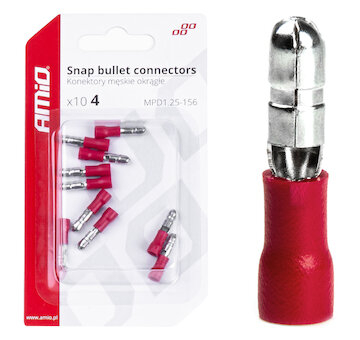 Elektrický konektor – kolík válcový 4mm 0.5-1.5mm2 10A 10 ks