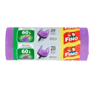 Fino pytle do košů 60l, 20ks v roli, color, s uchy