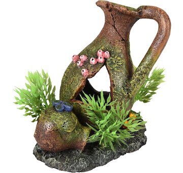 FLAMINGO akvarijní dekorace MOZA PITCHERS+rostlina 11x8x11cm