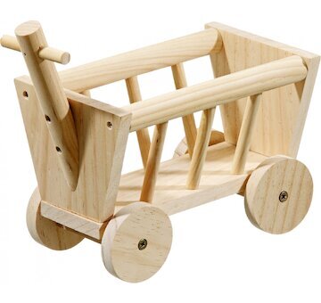 FLAMINGO doplněk pro hlodavce vozík NATURE WOOD MANGER HANDCART 20cm