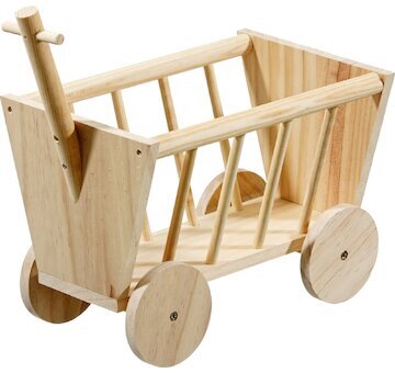 FLAMINGO doplněk pro hlodavce vozík NATURE WOOD MANGER HANDCART 29cm