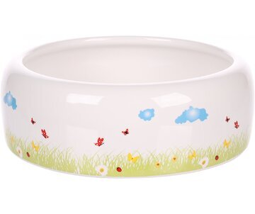 FLAMINGO miska pro hlodavce KIKI CERAMIC ROUND bílá L 16x16x5,5cm 700ml
