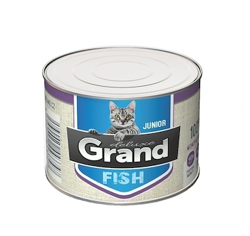 Grand deluxe Cat Junior 100 % rybí, konzerva 180 g