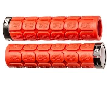 gripy LOCK-ON se šroubovacími objímkami a větší tl. úchopu, OXFORD (červené, délka 130 mm, 1 pár)