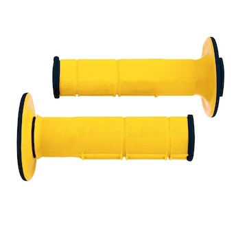 gripy Racing (dvouvrstvé, měkké), RTECH (žluto-černé, pár, délka 116 mm)