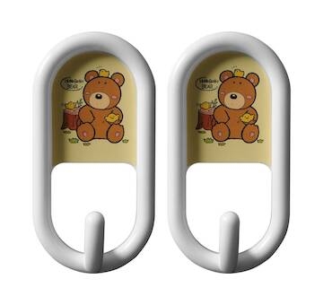 Háčky nástěnné samolepící 2ks ovál, nosn. 1kg, dětský motiv