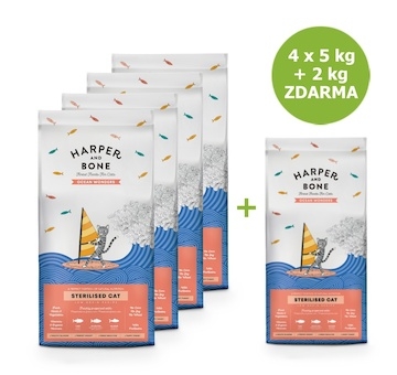 Harper and Bone Cat Sterilised divy oceánu AKCE 4 x 5 kg + 2 kg ZDARMA