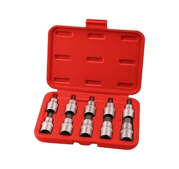 Hlavice zástrčné 1/2", HEX 3-17mm, sada 10ks, S2, EXTOL PREMIUM