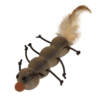 Housenka kartonová s peřím 12 cm
