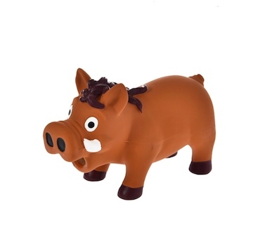 Hračka pes - divočák se zvukem latex 14,5 cm