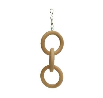 Hračka pták - dřevěný řetěz, 3 oka