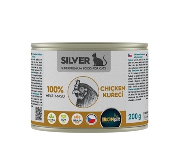 IRONpet Silver Cat Kuřecí 100% masa, konzerva 200 g