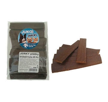 Jerky plátky Drůbeží & ryba JUKO Snacks (45 ks)