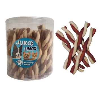 Jerky tyčinka kroucená Vanilka & kuře JUKO Snacks (50 ks)