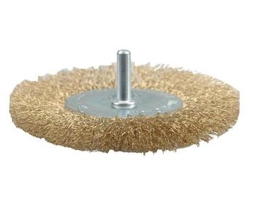 Kartáč drátěný boční s nástavcem do vrtačky 100 mm pomosazený drát