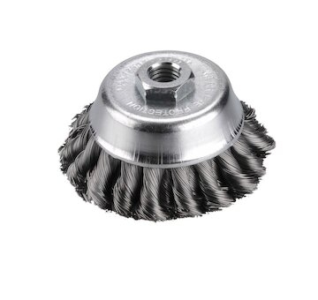 Kartáč hrnkový copánkový, Ø 80mm, vlnitý drát S 0,5mm dvouřadý, M14x2mm, EXTOL CRAFT