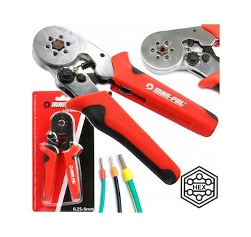 Kleště lisovací na dutinkové konektory 0,25-6mm² MAR-POL