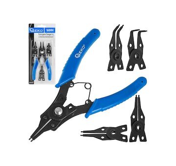 Kleště seeger na pojistné kroužky 160 mm, 4 vyměnitelné koncovky - GEKO
