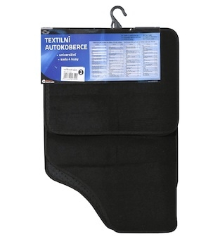 Koberce textilní UNI 4ks vel.2. černé