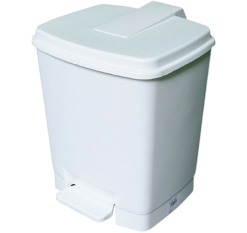 Koš odpadkový 20l, 38,5x30x26cm pedálový bílý