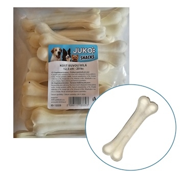Kost buvolí bílá JUKO Snacks 12,5 cm (20 ks)