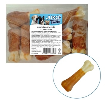 Kost buvolí s kuřecím masem JUKO Snacks 12,5 cm (10 ks)