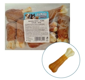 Kost buvolí s kuřecím masem JUKO Snacks 7,5 cm (10 ks)