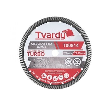 Kotouč diamantový řezný, Turbo 230x10x22,23mm na dlaždice a kámen TVARDY