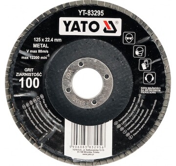 Kotouč lamelový korundový 125 x 22,2 mm vypouklý brusný P40 YT-83292