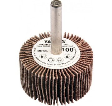Kotouč lamelový radiální 40x20  P-60 s hřídelí 6 mm