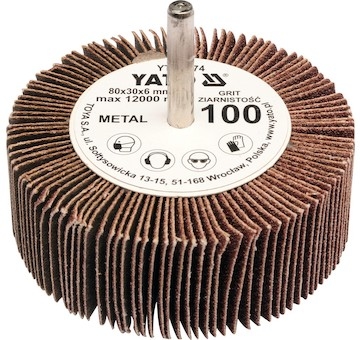 Kotouč lamelový radiální 80x30  P-60 s hřídelí 6 mm