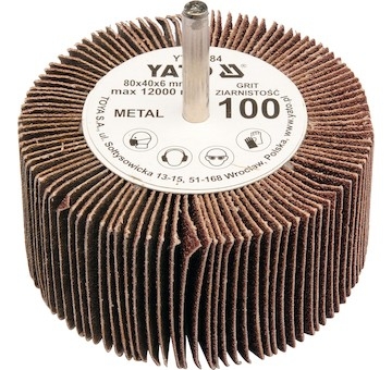 Kotouč lamelový radiální 80x40  P-120 s hřídelí 6 mm