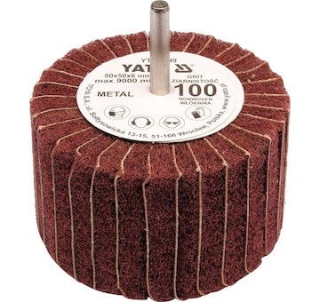 Kotouč lamelový radiální 80x50  P-60 s hřídelí 6 mm
