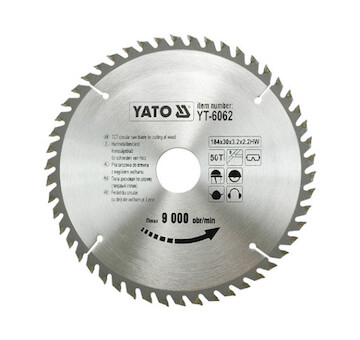 Kotouč na dřevo 184 x 30 mm 50z Yato YT-6062