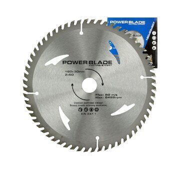 Kotouč pilový s SK plátky (vidiový), 180x60Tx20mm POWER BLADE