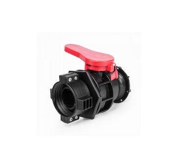 Kulový ventil pro kontejner na vodu IBC, vstup S60x6 s vývodem Camlock Typ A 2
